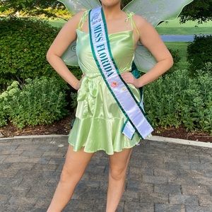 Green mini dress